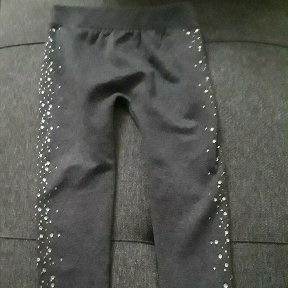 Star Ride Grey Leggings with Silver Studs
